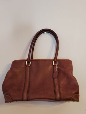 COACH Leather Handbag Brick Red